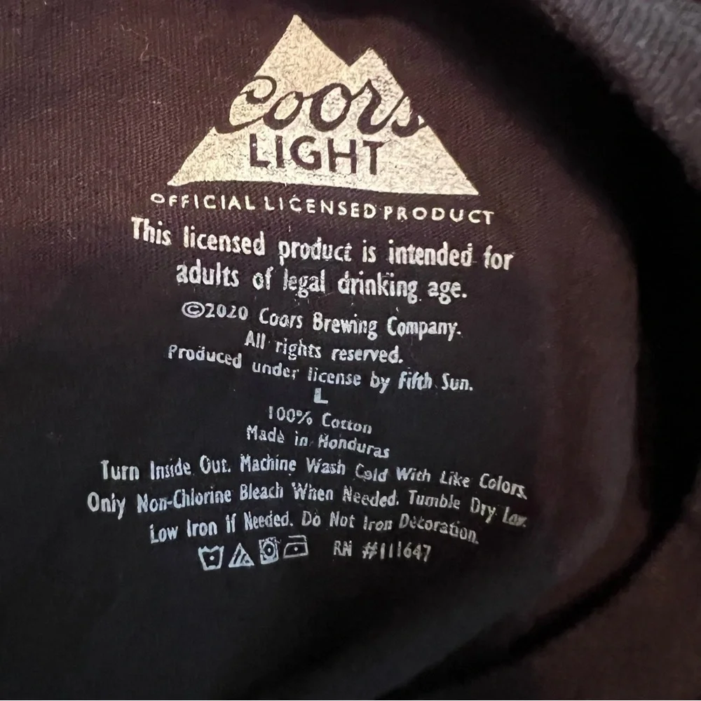 Coors Light Beer T-Shirt Men’s L Black Short Sleeve Tee - Born in the Rockies